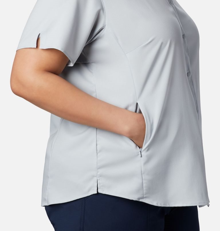 Women's Columbia PFG Tamiami II Short Sleeve Shirts Light Grey | Plus Size CA-G8413